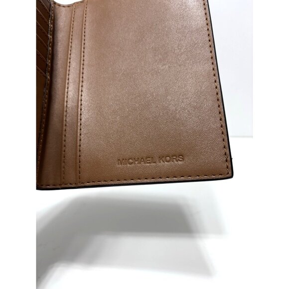 Michael Kors Women’s Fold Wallet Designer Document Carrier Brown Leather Mini - Picture 4 of 10